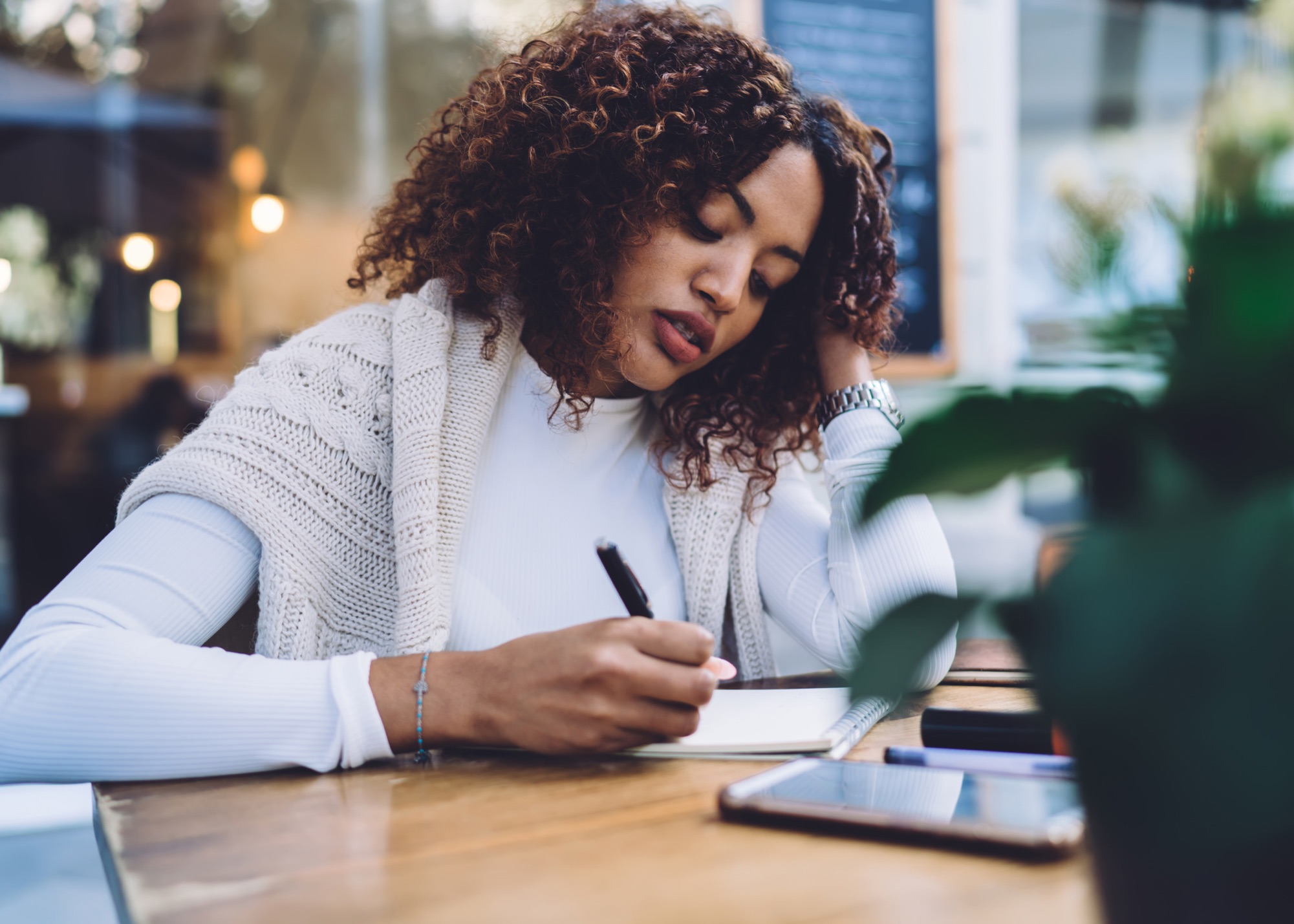 woman writing